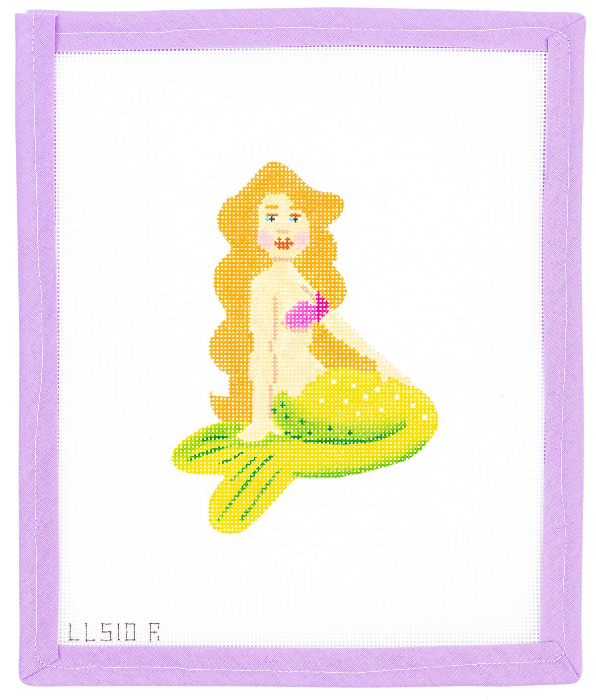 Mermaid Ornament Needlepoint Canvas from Lycette Designs. Needlepoint